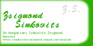 zsigmond simkovits business card